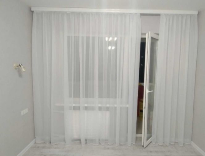 Тюль із шифона нова! Білосніжна! 4+2м.×2.50 є різні розміри.