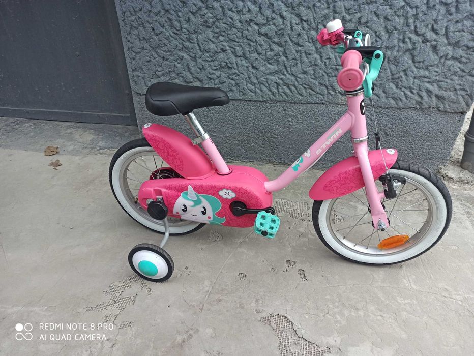 Rowerek 14 cali Btwin Jednorozec + Kolka Boczne ---W Idealnym Stanie