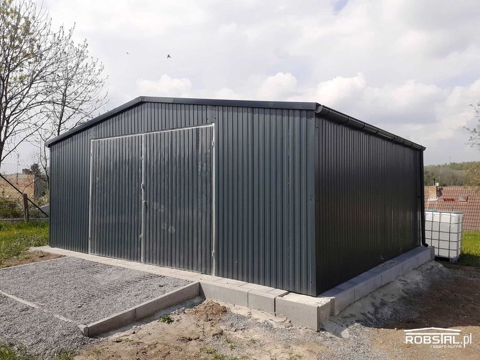 Garaż blaszany, blaszak 6x5 - antracyt, dach dwuspadowy montaż GRATIS!