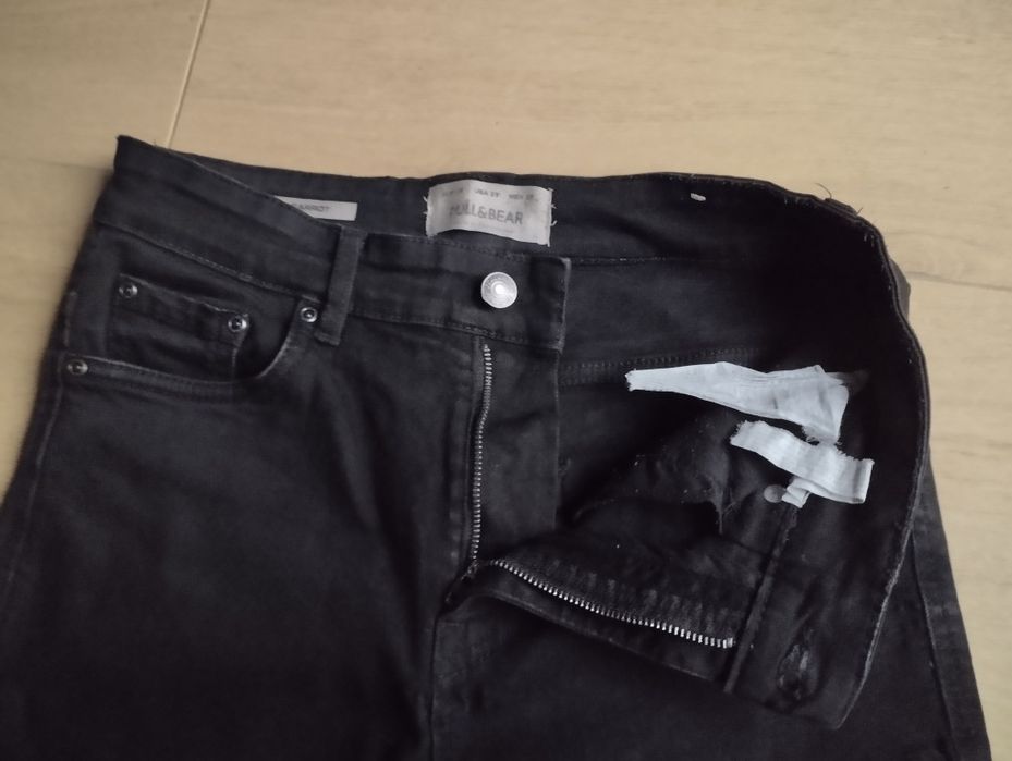 Pull and Bear spodnie dżinsowe czarne r.S 36