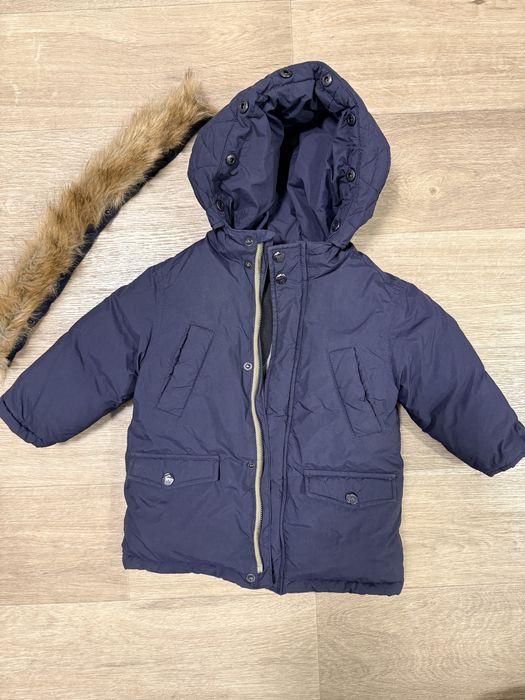 Подовжений пуховик zara 92 розмір