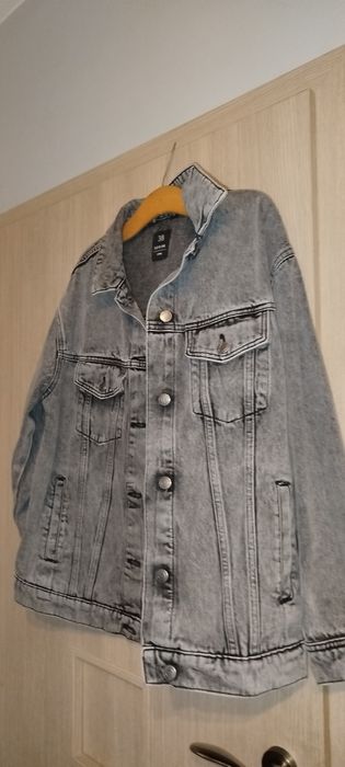 Kurtka jeansowa szara oversize Sinsay