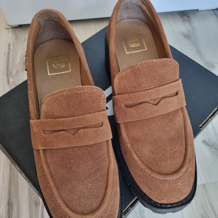 G-Star Raw  skórzane zamsz Janelle -01 Brązowy