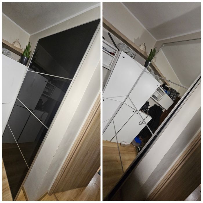 Lustrzane drzwi przesuwne przesuwne do szafy pax