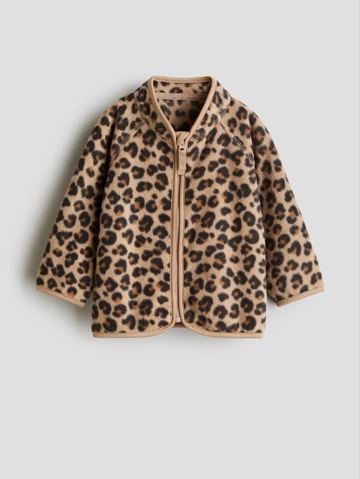 Кофта флісова на замку hm h&m 92 леопард