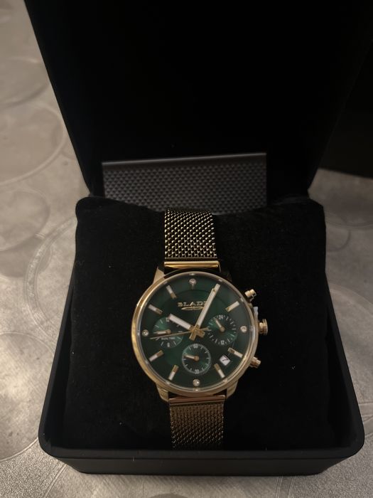 Zegarek damski Blade zielony powlekany 18K zlotem