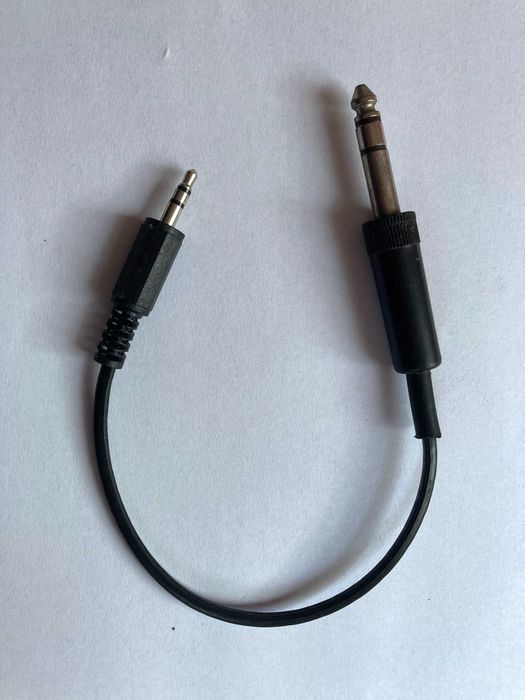 Kabel do video mały jack 3,5 mm stereo/duży jack fi 6,3 mm stereo