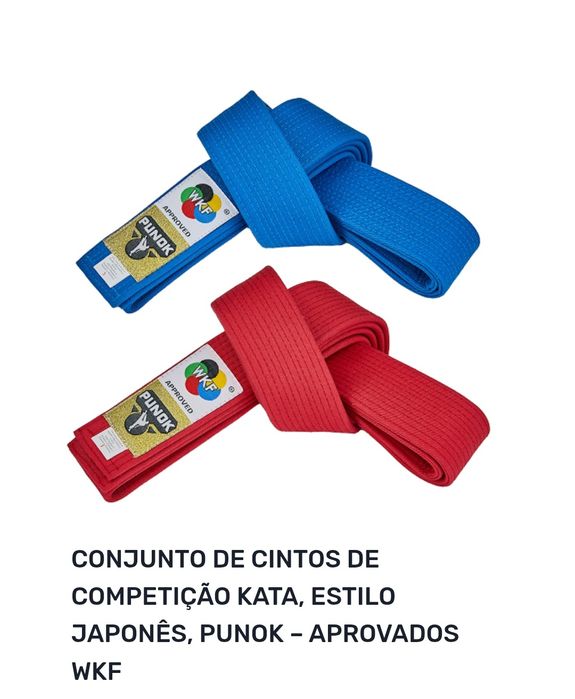 Karaté - 2 Kimonos de Kata (competição e treino) + 2 cintos + 1 saco de transporte - Equipamento de kata aprovado pela WKF