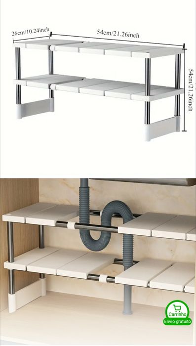 Prateleira nova. Para baixo do lava loiça