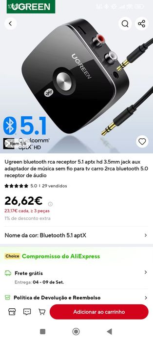 Receptor ugrenn Bluetooth 5.0
