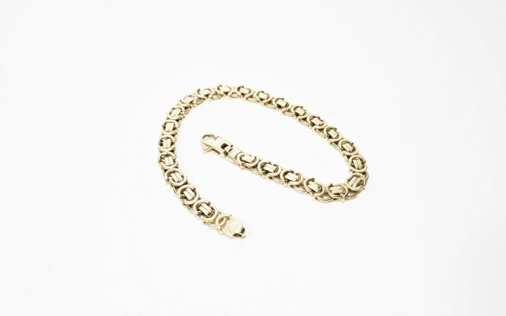 Złota Bransoleta Królewski splot próby 585/14K 18.14g K&B Handel