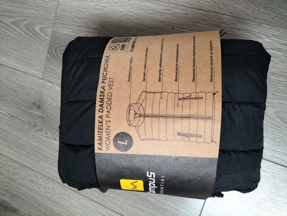 Bezrękawnik, kamizelka damska, puchowa, pikowana, Nowa, r. L