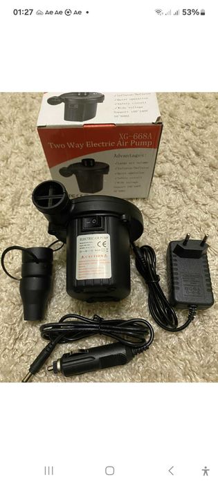 Електричний насос для наповнення матраців, що працює від розетки