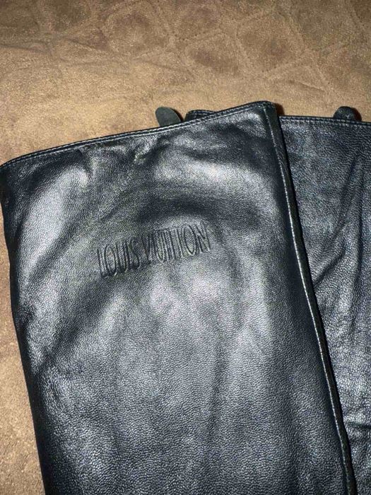 Рукавиці шкіряні жіночи довгі Louis Vuitton