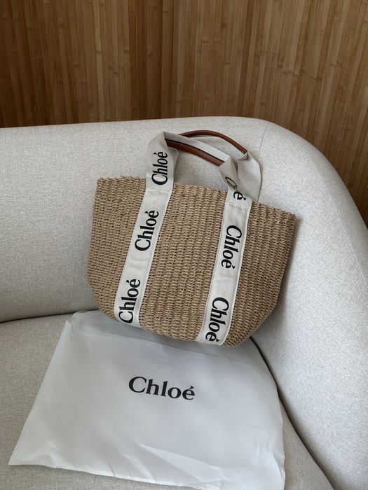 Сумка плетена Chloe Large Woody Basket in Natural Fibers
