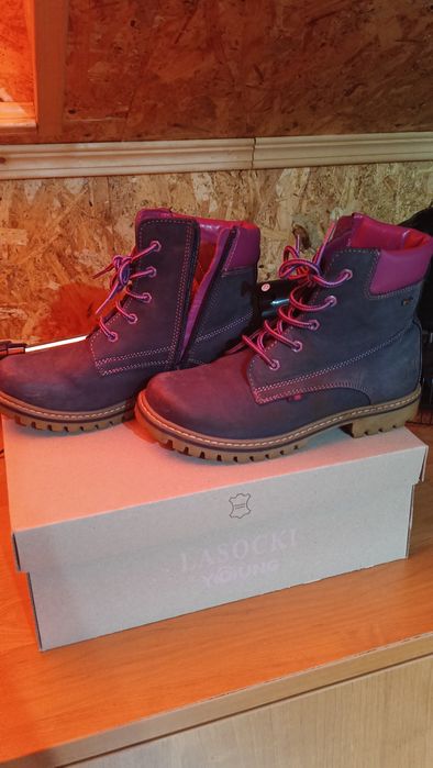 Trzewiki damskie Lasocki skórzane rozmiar 34