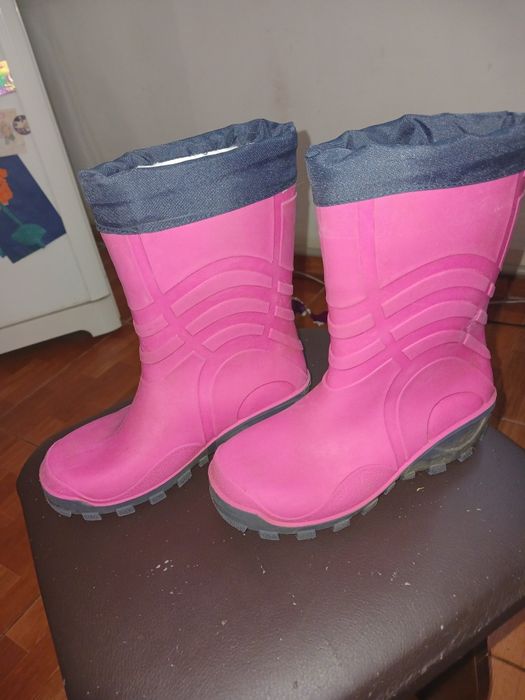 Детские сапожки резиновые, гумові черевики для дівчинки.