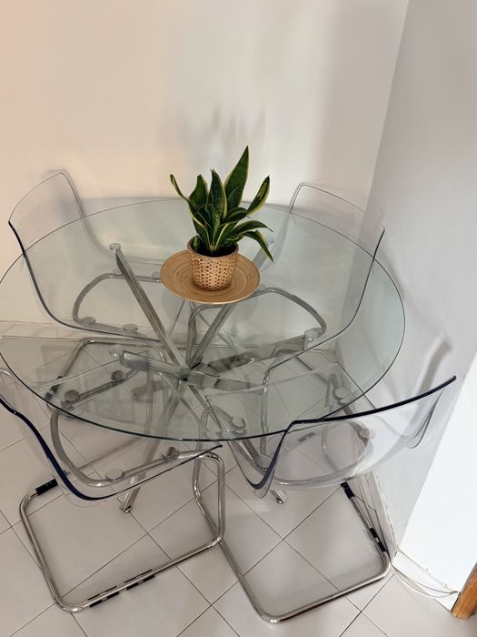 Mesa de vidro redonda