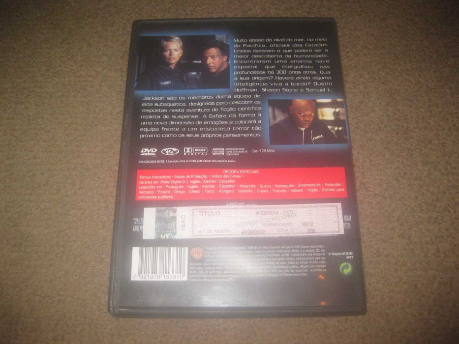 DVD "A Esfera" com Samuel L. Jackson/Raro!