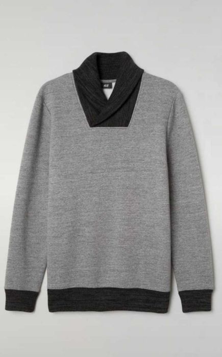 Bluza z szalowym kołnierzem H&M XL