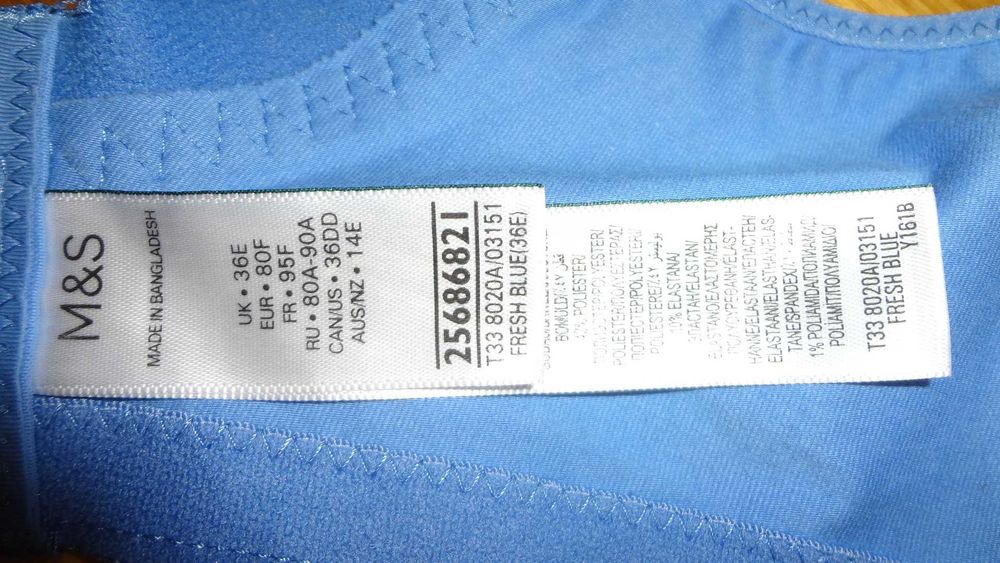 Biustonosz Marks&Spencer 80F, bawełna bez fiszbin