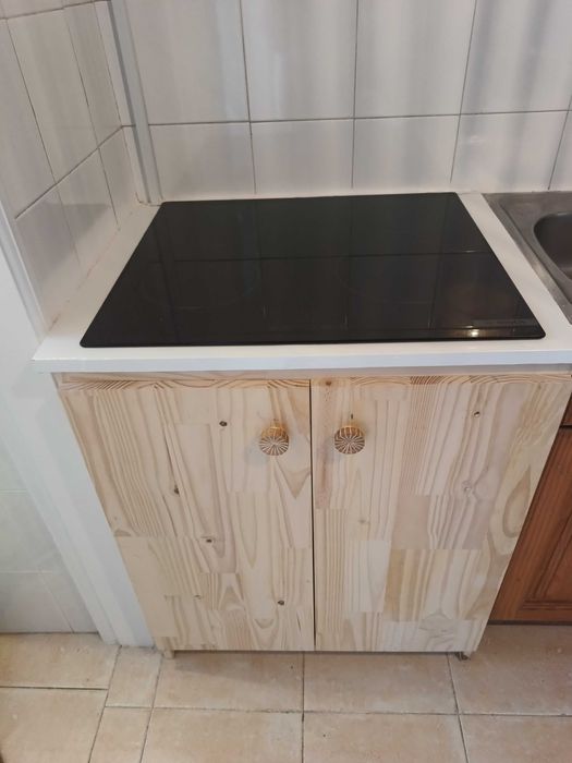 Móvel de cozinha novo para placa 60cm + pedra mármore