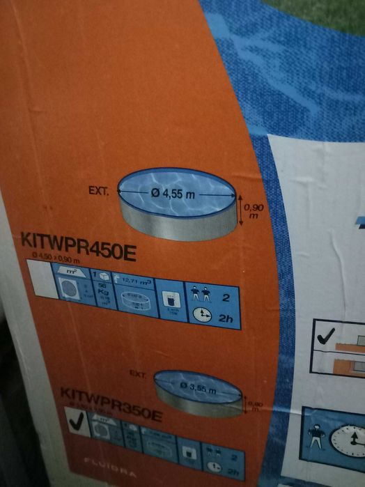 Piscina parede de aço com diametro de 4.55 por 90 cms
