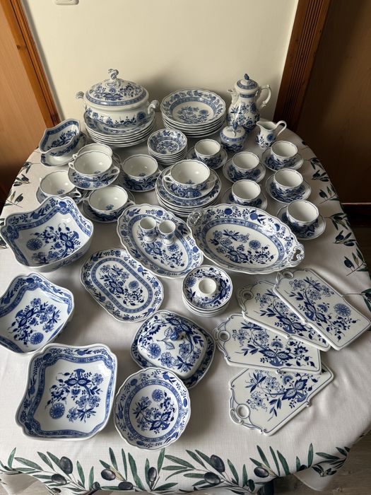 Serwis obiadowy kawowy  Zwiebelmuster wzór cebulowy.ZAREZERWOWANY!