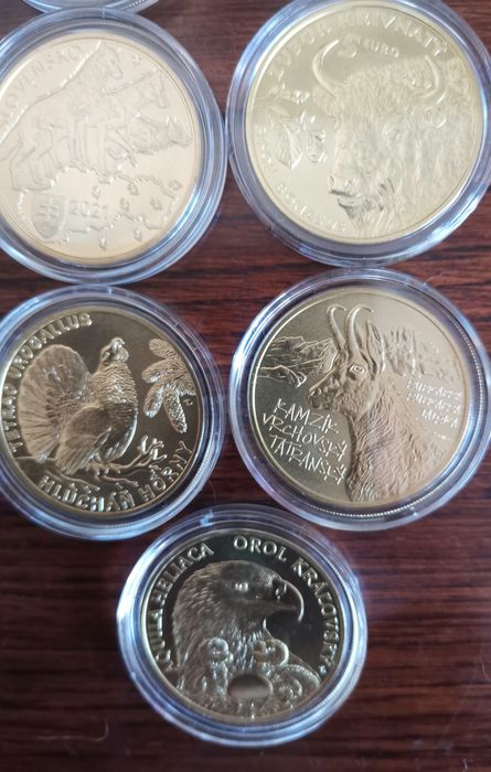 Moedas Eslováquia - coleção da Fauna