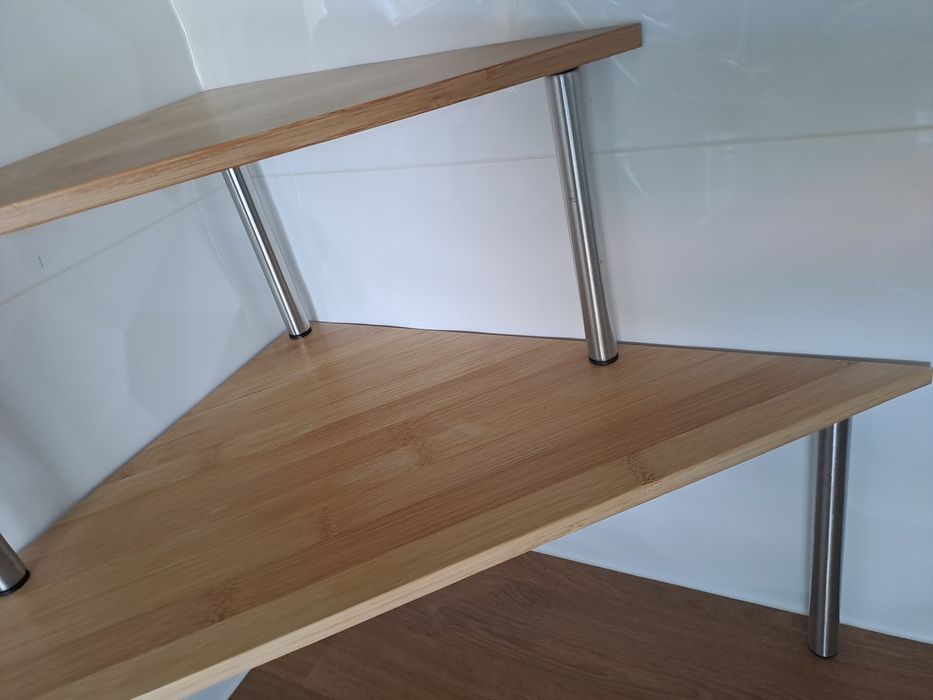 Półeczka narożna dwupoziomowa bambusowa