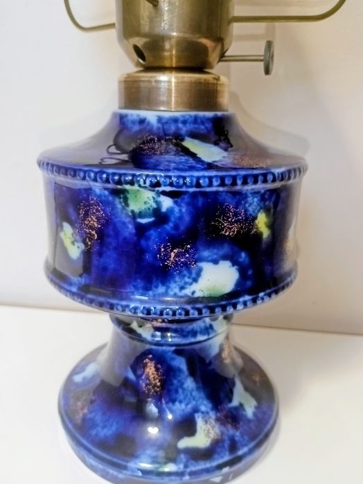 Lampa naftowa Wallendorf kobaltowa
