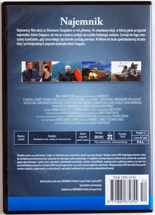 DVD Najemnik (Steven Seagal)