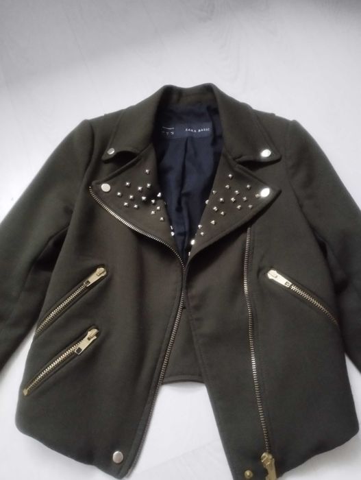 Zara ramoneska khaki z ćwiekami r. S