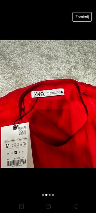 Nowa satynowa czerwona sukienka  zara wiązana rozm M