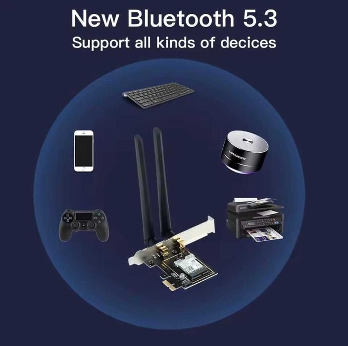 Безпровідний адаптер FENVI Wi-Fi 6E AX210 BT 5.3 802.11AX M2-E