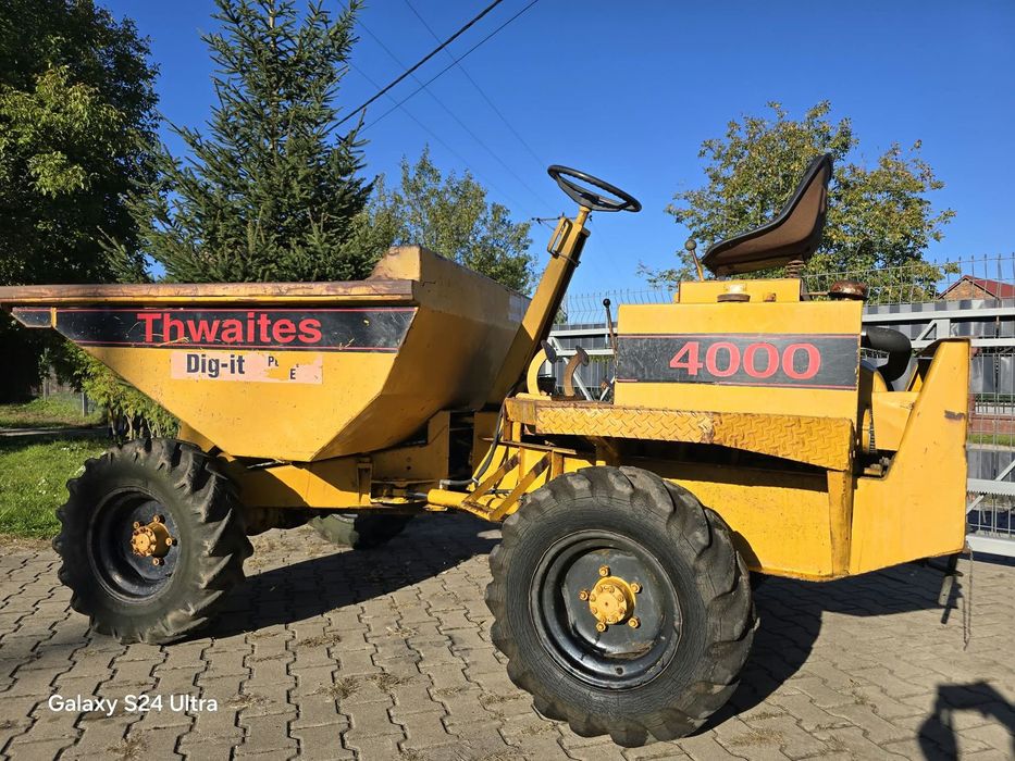 Thwaites Thwaites 4000 Manual 4x4 Kiper Wozidło Koliba Wywrotka budowlana Wozidło techniczne Diesel chłodzony powietrzem 2 Cylindry W pełnym Oryginalne ZOBACZ Import Hak  Piękny Stan Nie Malowane Wszystko w Oryginalnym stanie Diesel