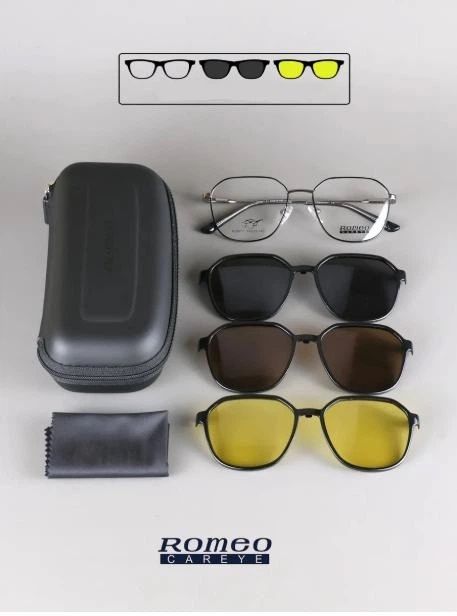 Унісекс  оправа Romeo Clip-On шестикутник з накладками 3в1