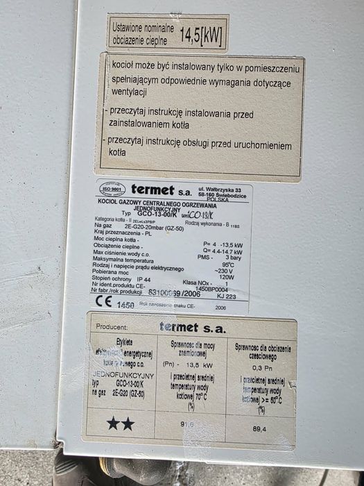 Piecyk dwyfunkcyjny CO sprawny i zbiornik