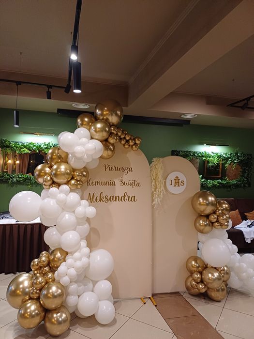 Ścianka balonowa/ girlanda na chrzest, komunię, urodziny,wesele, panieński,  baby shower