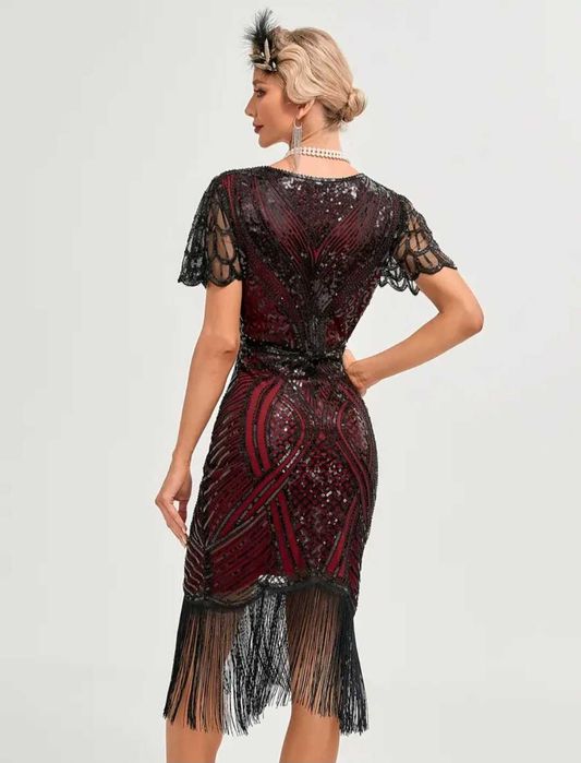 Nowa sukienka Flapper Gatsby RETRO cekiny, r. M Sylwester wesele karnawał