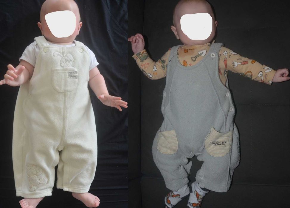 2 zestawy Ogrodniczki i Body rozm.68