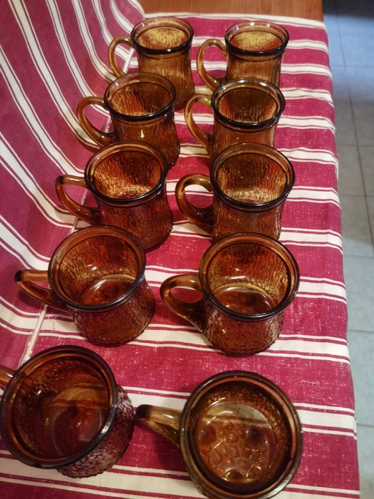 conjunto de 10 canecas em vidro
