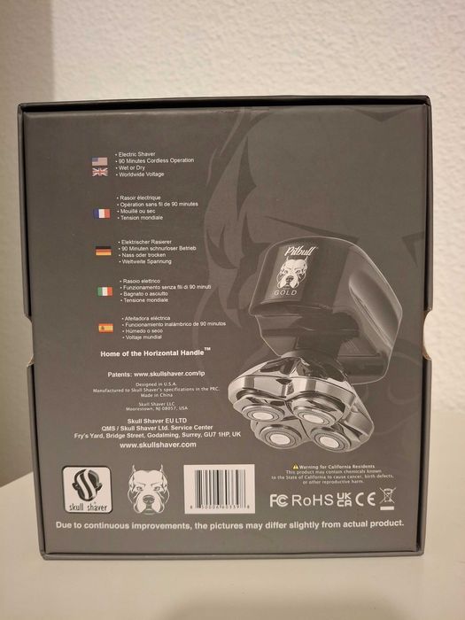 Máquina de cortar/rapar cabelo e barba Pitbull Skull Shaver Gold Pro [Open Box]