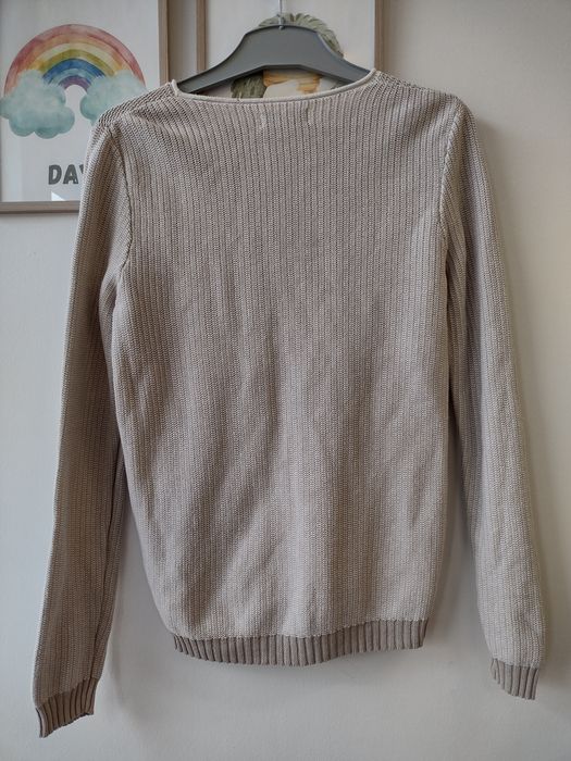 Damski sweter Reiss r.M beżowy bawełna len