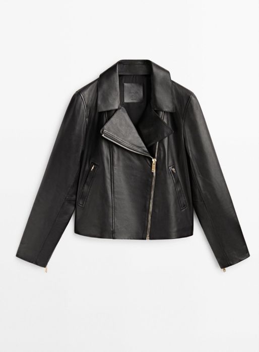 Косуха Massimo Dutti. Куртка кожаная Massimo Dutti.