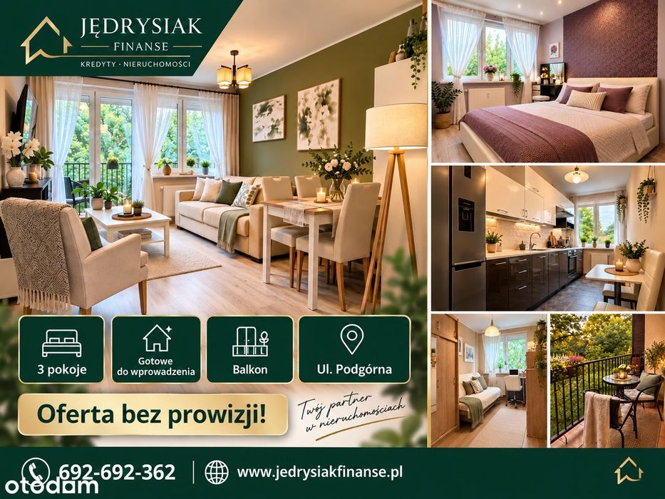 3 pokoje-48 m²-Podgórna-Gotowe do wprowadzenia-ZAPRASZAM-BEZ PROWIZJI