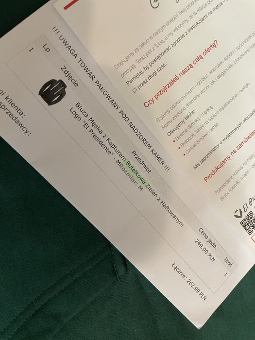 Bluza El Presidente logo butelkowa zieleń rozmiar M nowa