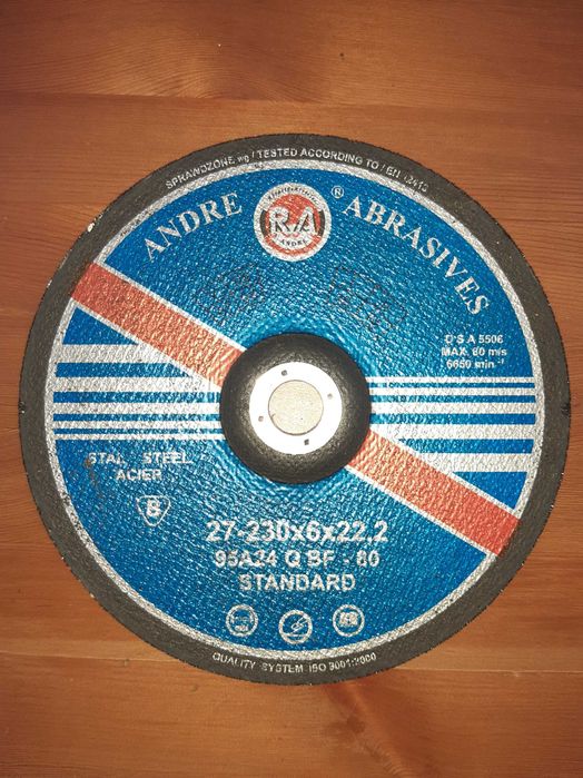 Tarcze (3 szt. - nowe) do metalu Andre Abrasives 27-230×6×22,2