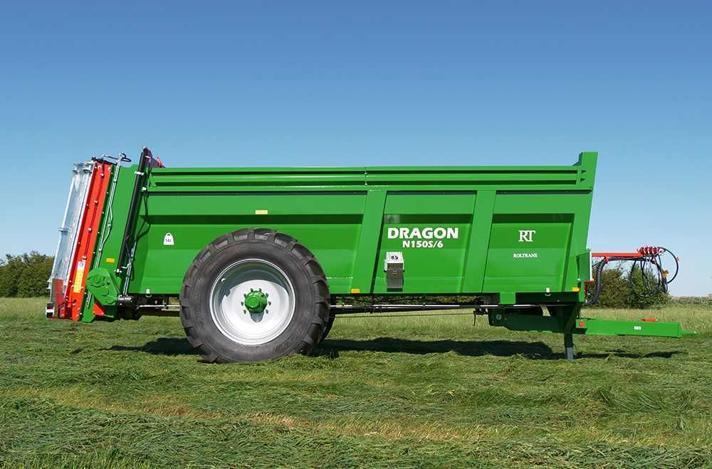 Rozrzutnik obornika N150S/6 DRAGON 14 ton z dyszlem hydraulicznym!