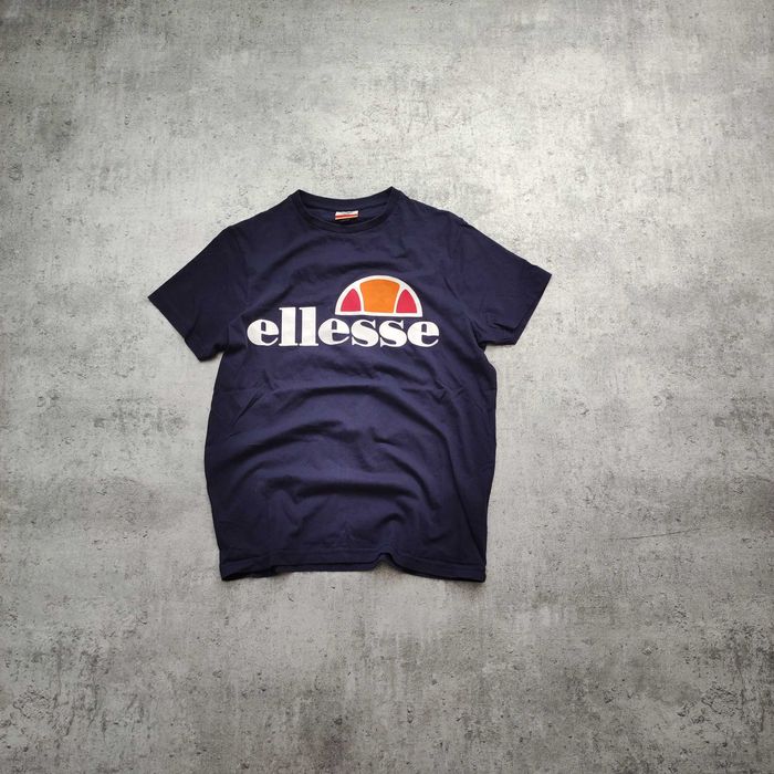 MĘSKA Koszulka Granatowa Duże Logo Ellesse Italia GYM Active CAsual